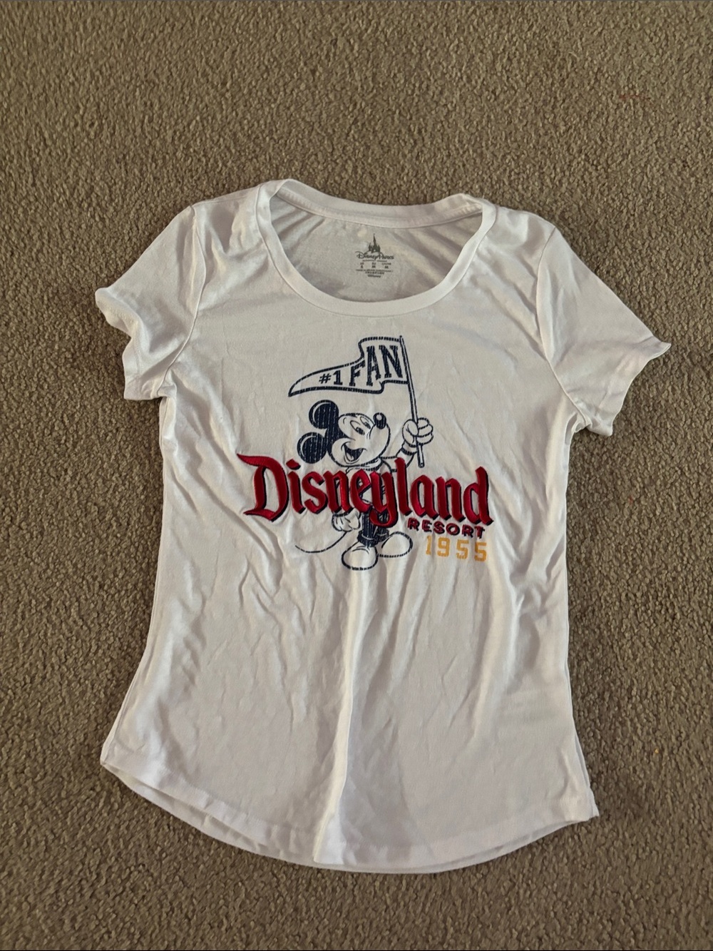 Disney Parks White Short-Sleeve Tee with Mickey Disneyland Graphic size women S